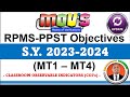 RPMS Objectives (Classroom Observable Indicators) for MASTER TEACHER II S.Y. 2023-2024