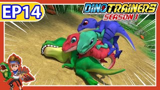 【DinoTrainers S1】EP14 Velocisaurus VS Tyrannosaurus | Dinosaur for Kids | T-Rex | Cartoon | Toys