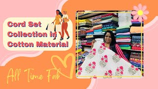 Handblock Cotton, Sanganeri Print, Cord Set Materials | All Time Fab ❤️