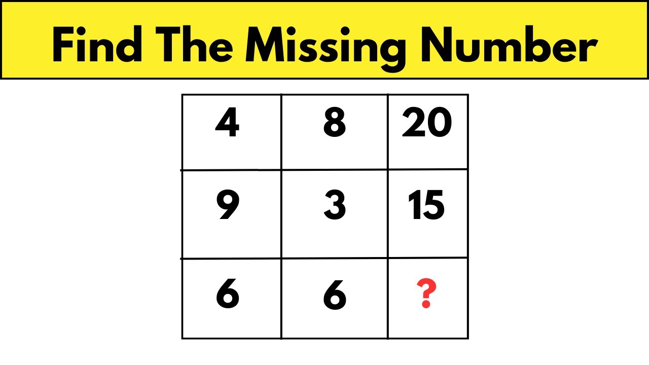 Find The Missing Number Youtube