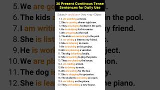 Present Continuous Tense in English Grammar | 20 Present Continuous Tense Examples for Daily Use.