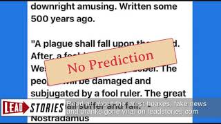 Fact Check: Nostradamus Did NOT Predict 'A Feeble Man Shall Rule The Western World With A Jezebel'