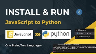 Installing NodeJs and Python, running code in browser, terminal and from files.