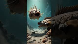 The Epic Underwater Battle: Pufferfish vs. Moray Eel #entertainment #shorts