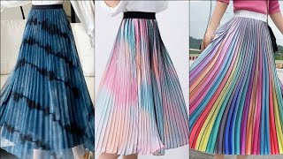 Las últimas ideas coloridas de diseños de faldas plisadas son tendencia en la moda - pleated skirts