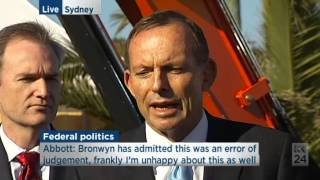 Tony Abbott says Bronwyn Bishop \