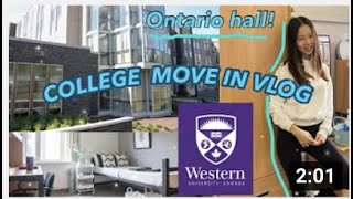 COLLEGE DORM MOVE IN VLOG | Western University | Ontario Hall