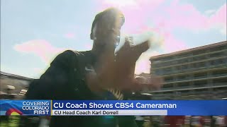 Colorado Buffaloes Head Football Coach Karl Dorrell Shoves CBS4 TV Cameraman After USC Game At Folso