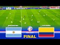 ARGENTINA vs COLOMBIA FINAL | Copa America 2024 | Full Match All Goals | Realistic PES Gameplay