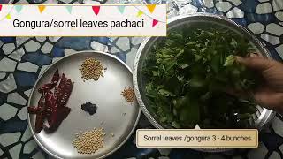 Gongura /pulicha keerai /sorrel leaves pachadi