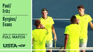 Paul/Fritz vs. Kyrgios/Evans Full Match | 2016 US Open Round 2