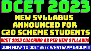 DCET 2023 NEW Syllabus |Diploma CET New Syllabus for C20 Scheme Students |DCET Exam Preperation