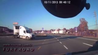 Semi Truck Pulls Out At Wrong Time, Causes Wreck