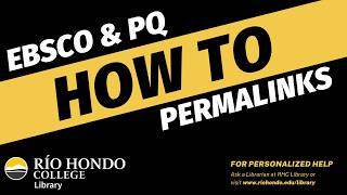 Permalink for EBSCOhost and ProQuest