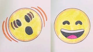 Shaking Face Emoji 🫨 | Smiling Face with Open Mouth and Smiling Eyes Emoji 😄 | Emoji Drawings