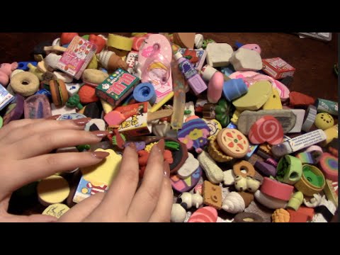 Asmr 笙 My Eraser Collection Whispered Tapping Sounds Youtube
