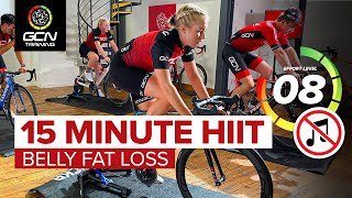 15 Min HIIT Cardio Indoor Cycling Workout Without Music 🔇 | Belly Fat Loss Exercise