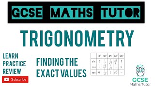 How To Find The Exact Trigonometric Values - Trick for Trigonometry | Sin Cos Tan | GCSE Maths Tutor