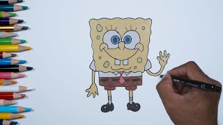 Menggambar dan Mewarnai Kartun Spongebob | How to easy Draw Spongebob