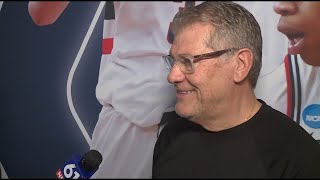 UConn Head Coach Geno Auriemma reacts to men's Final Four victory | Full Interview