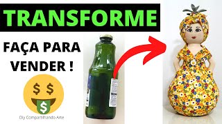 AMAZING IDEA WITH BOTTLE: DOLL VASE Crafts best out of waste Compartilhando Arte