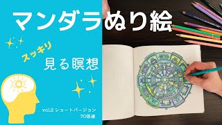 マンダラぬり絵 ②　ぬり絵動画　大人のぬり絵　Mandara Mandara art 　趣味の時間　見る瞑想　マインドフルネス