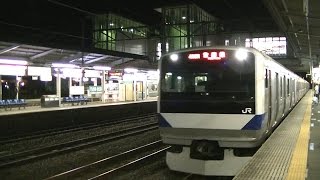 JR常磐線E531系466M普通上野行き 夜の友部駅入線