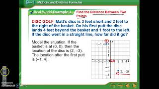 9 1 Midpoint and DIstance Formulas
