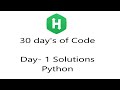 HackerRank 30 Day's of Code Solution | Python | Day 1 | Data Types