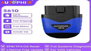 Autophix 3610 OBD2 Code Reader Full System Read Erase Fault Code EPB ETC Oil Reset Battery