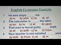 English Grammar Exercise - Prepositions