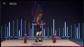 IWF world weightlifting championship 2024. Bahrain. 55 kg A group men's clean and jerk events #iwf