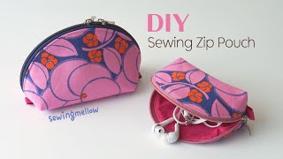 DIY Halfmoon Zip Pouch | Mini Seashell Coin Purse Tutorial | Free Pattern