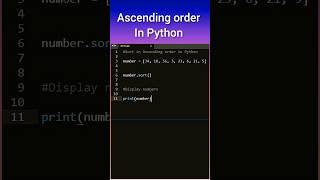 Sorting list in ascending order using Python #python #programming