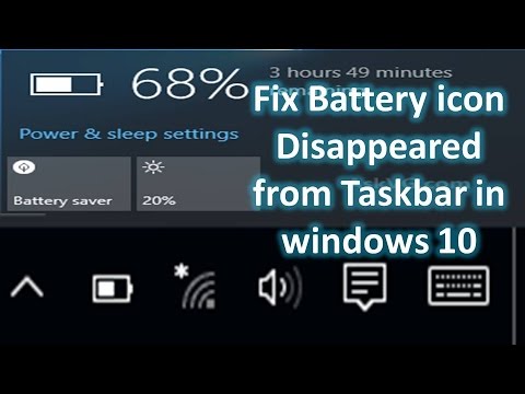 How To Fix Battery Icon Disappeared From Taskbar In Windows 10 - YouTube