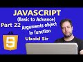 JavaScript Tutorial in Urdu for Beginners [Part 22] - The arguments object in JavaScript function
