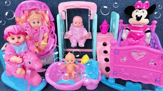 8 Minutes Satisfying with Unboxing Cute Doll Swing Toys， Baby Bathtub Playset ASMR | Review Toys