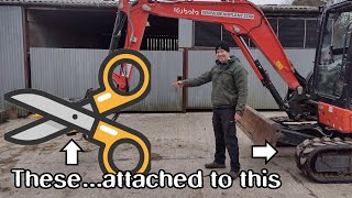 Fitting a new tree shear to my Kubota U50-5 mini digger! New digger toy unboxing...