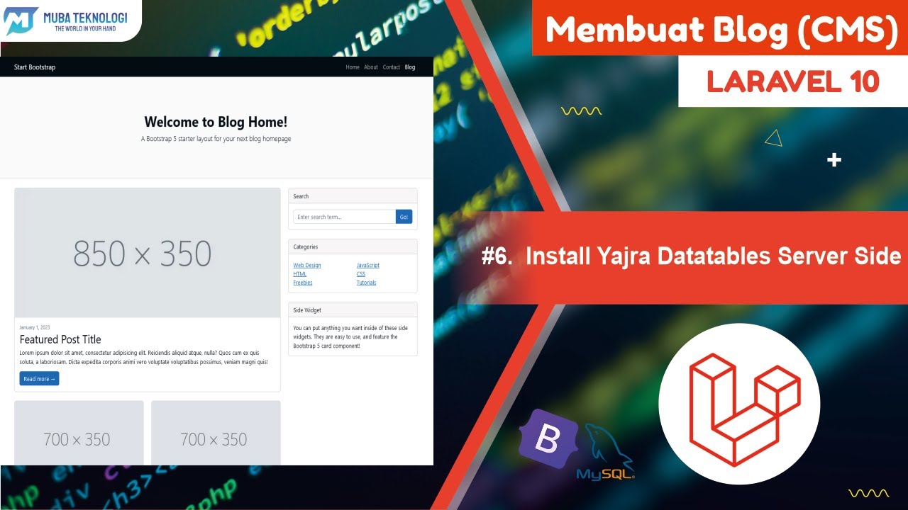 6 Install Yajra Datatables Server Side Laravel Blog Cms Youtube
