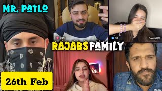 Rajabs Family \u0026 Mr Patlo  Live 26thFeb  Rajab and Haider #youtubelive #rajabsfamily #bigfun