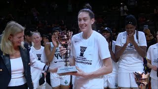 2023 WNBA Commissioner's Cup Championship Trophy Ceremony, MVP Jonquel Jones | NY Liberty vs LV Aces