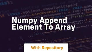 numpy append element to array
