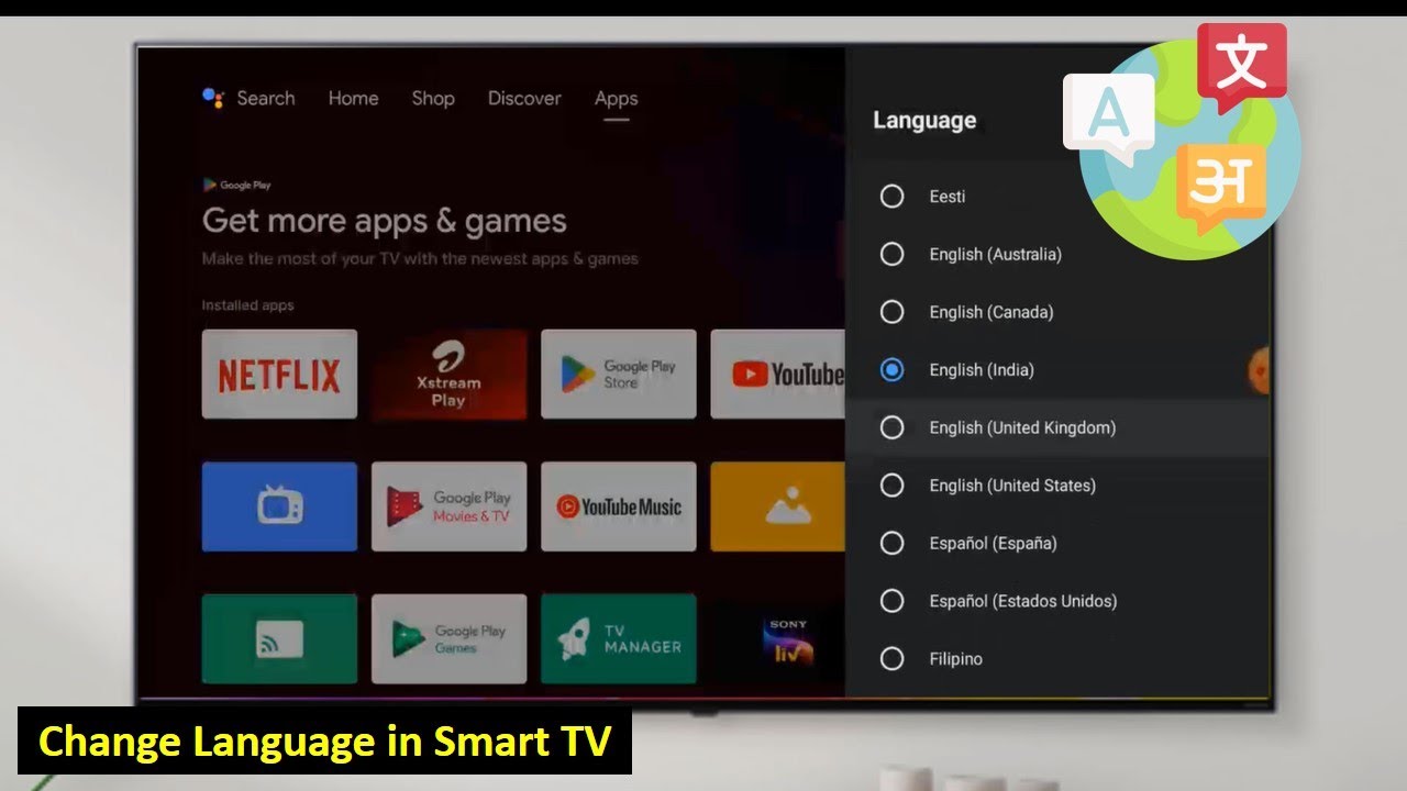 How To Change Language In Android Smart Tv Youtube