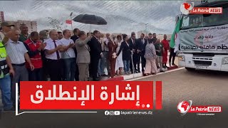 والي  وهران السيد سعيد سعيود يعطي إشارة إطلاق القافلة التضامنية متوجهة لمساعدة متضرري مدينة بشار