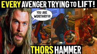 EVERY AVENGER TRiES to LIFT THORS HAMMER + Bonus SECRET Story Dialogues - Marvel's Avengers Game