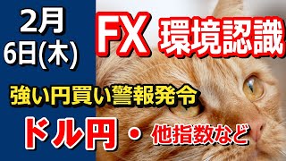 【TAKA FX】円高相場到来か!?　ドル円他各通貨の環境認識解説。各種指数、GOLDなど　2月6日(水)