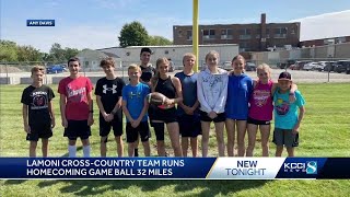 Lamoni runners take football game ball 32 miles