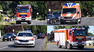 ManV10 | Bus auf Seite | Einsatzfahrten diverser FF + Polizei + DRK SEG