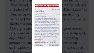Application for Degree Certificate ✍️ | Easy & Formal Letter Writing