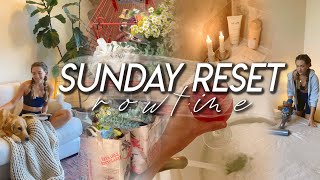 SUNDAY RESET ROUTINE | healthy grocery shop, tidying our home, weekly planning, self care moments!